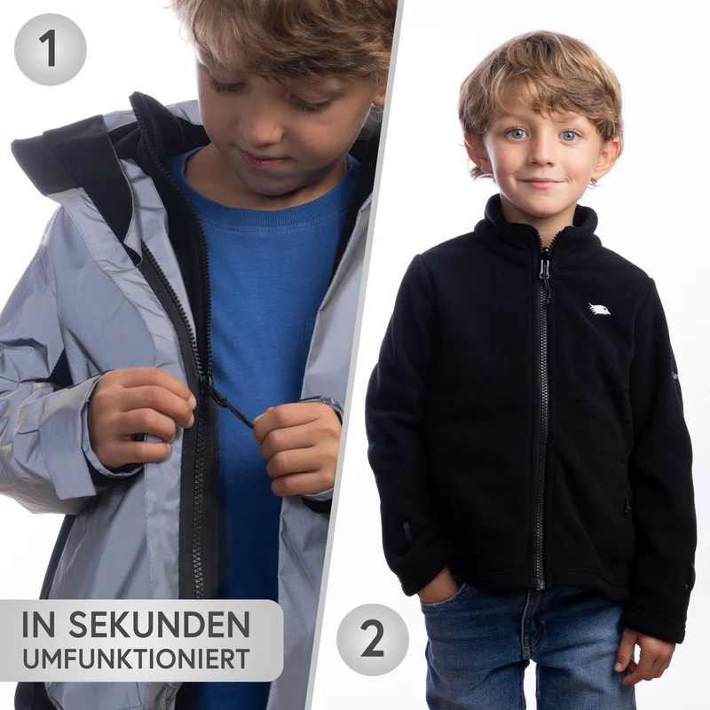 3in1 Smart Jacket - Reflektierende Jacke mit Fleece Zipp-In für Kinder & Jugendliche