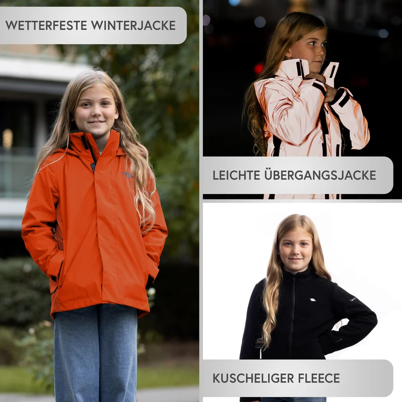 3in1 Smart Jacket - Reflektierende Jacke mit Fleece Zipp-In für Kinder & Jugendliche