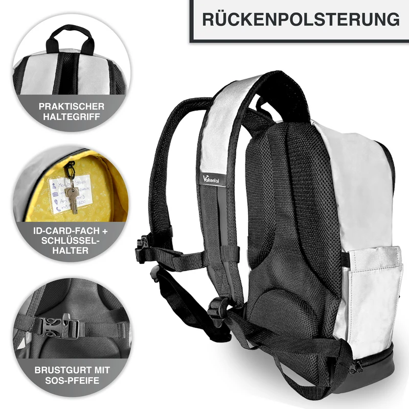 Reflektierender Kinderrucksack für Schule und Kindergarten