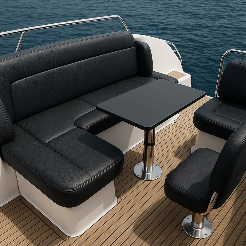 Wasserdichtes ECO LEDER MARINA classic M - UV-beständiger Stoff für Yachten, Boote, Abdeckungen - Schwarz