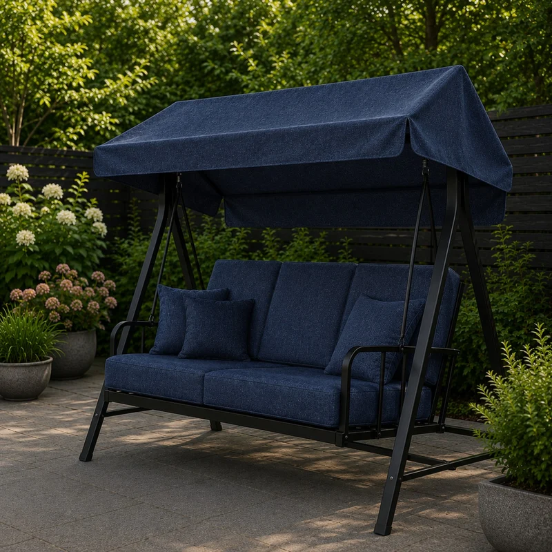Jeans-Imitat aus wasserabweisendem Stoff - Marineblau