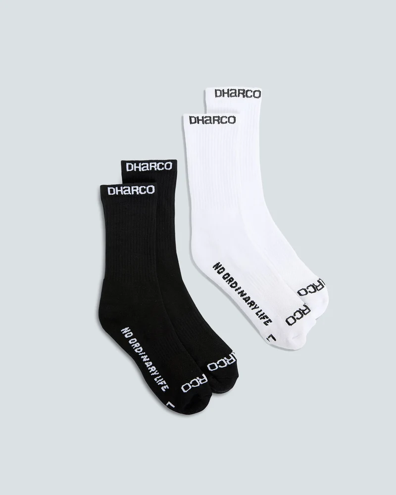 2 Pack: Black & White | Crew Socks