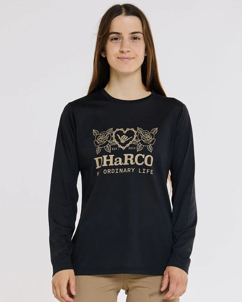Womens Long Sleeve Tech Tee | Black