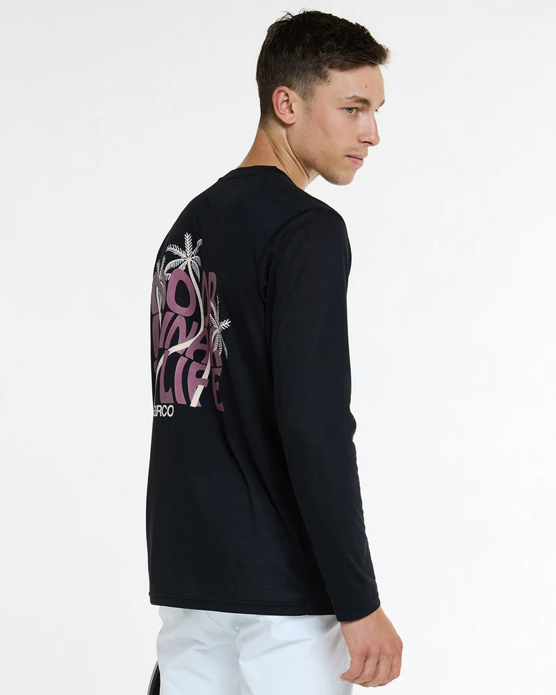 Mens Long Sleeve Tech Tee | Black
