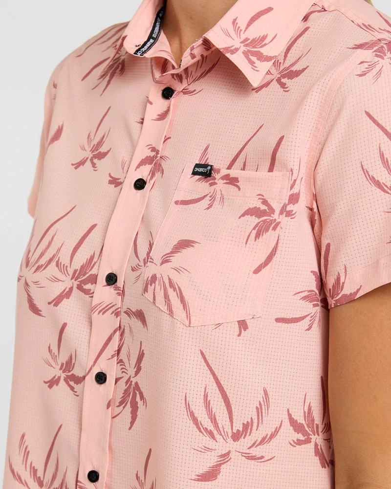 Womens Tech Party Shirt | Pink Palm