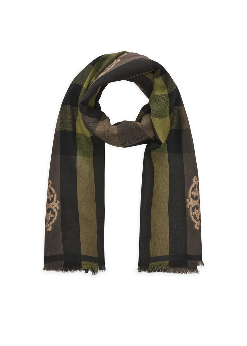 Schal aus Baumwoll-Jacquard mit Mustermix