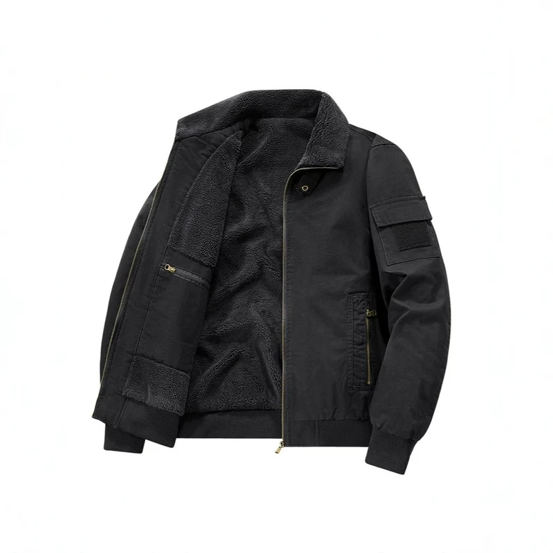 Herren Stylische Übergangsjacke mit Teddyfutter Drune