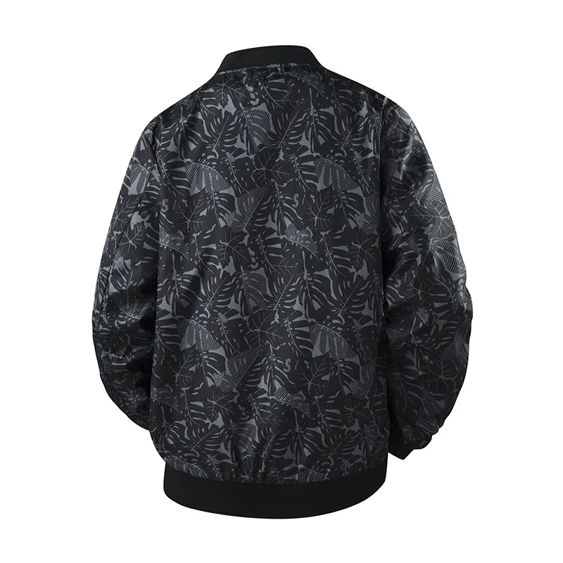 Herren Stylische Bomberjacke mit floralem Muster Drune
