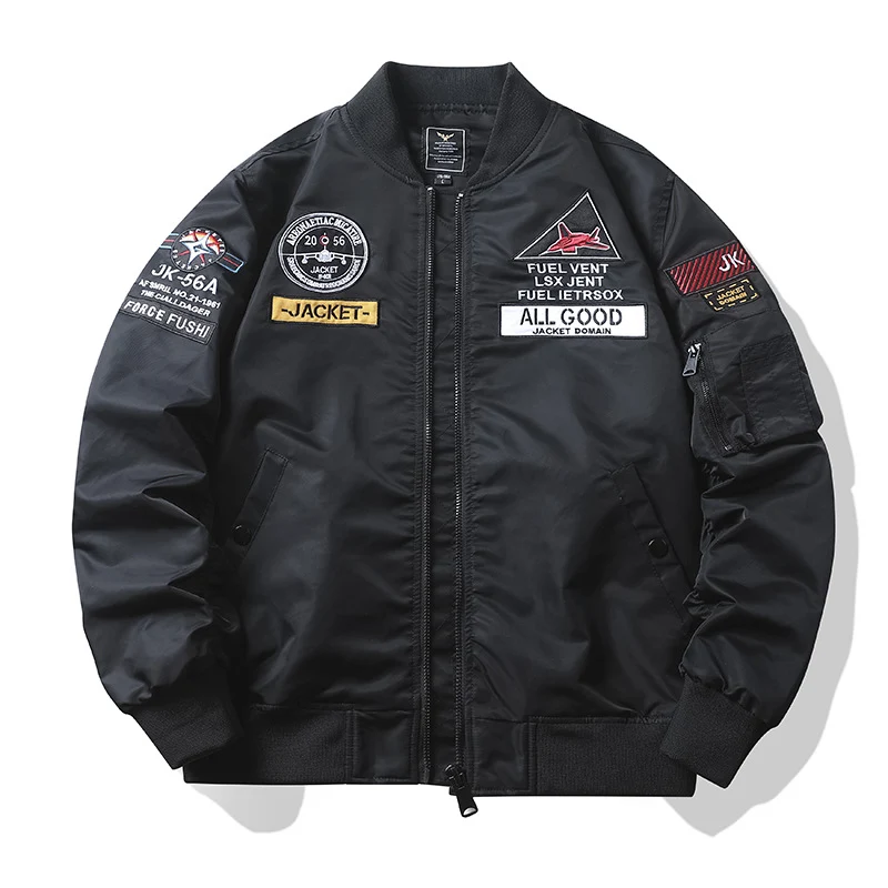 Herren Stylische Bomberjacke mit einzigartigen Patches Drune