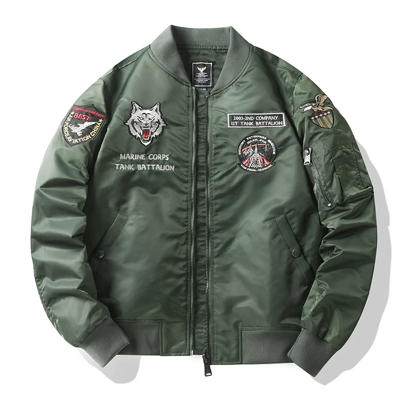 Herren Stylische Bomberjacke mit aufwendigen Applikationen Drune