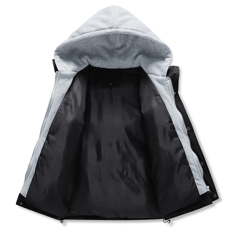 Herren Steppjacke mit abnehmbarer Kapuze Drune
