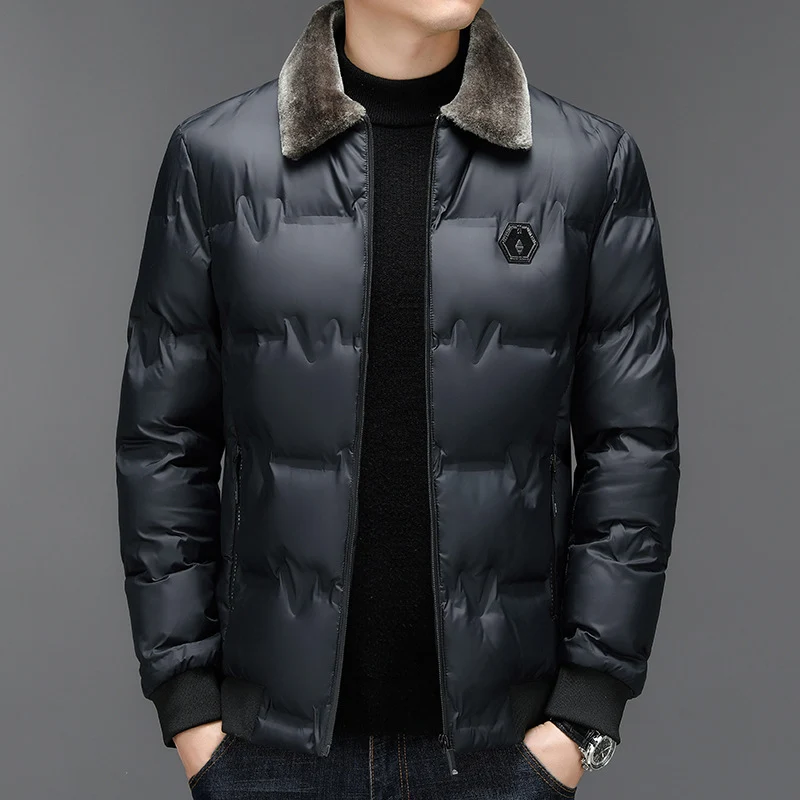 Herren Steppjacke mit abnehmbarem Kunstfellkragen Drune