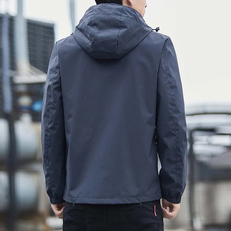 Herren Sportliche Übergangsjacke mit verstellbarer Kapuze Drune