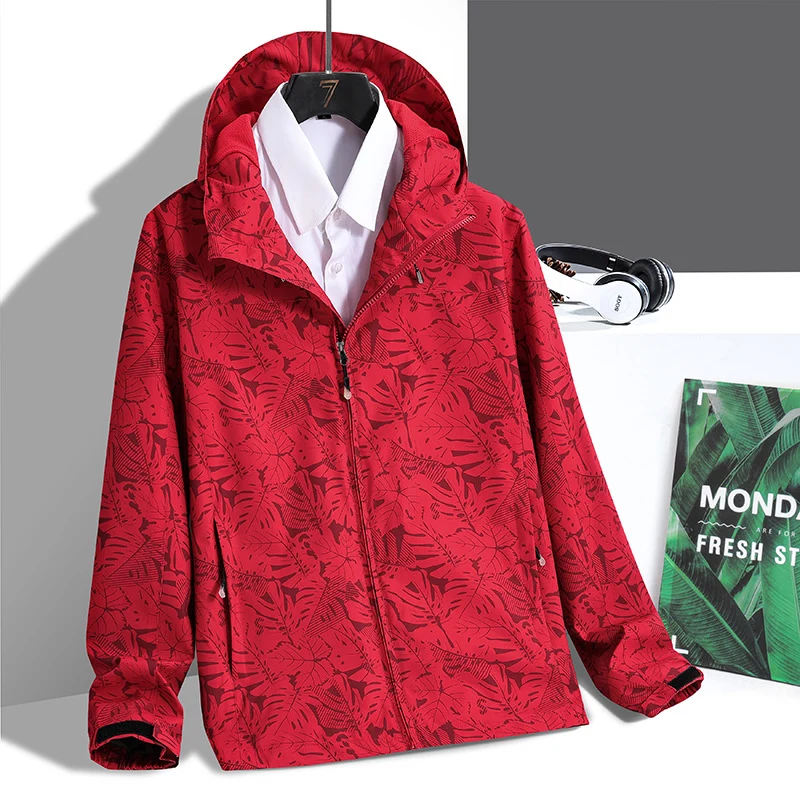Herren Sportliche Übergangsjacke mit floralem Muster Drune