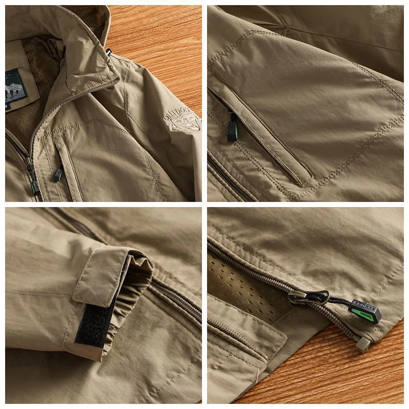 Herren Sportliche Übergangsjacke mit abnehmbarer Kapuze Drune