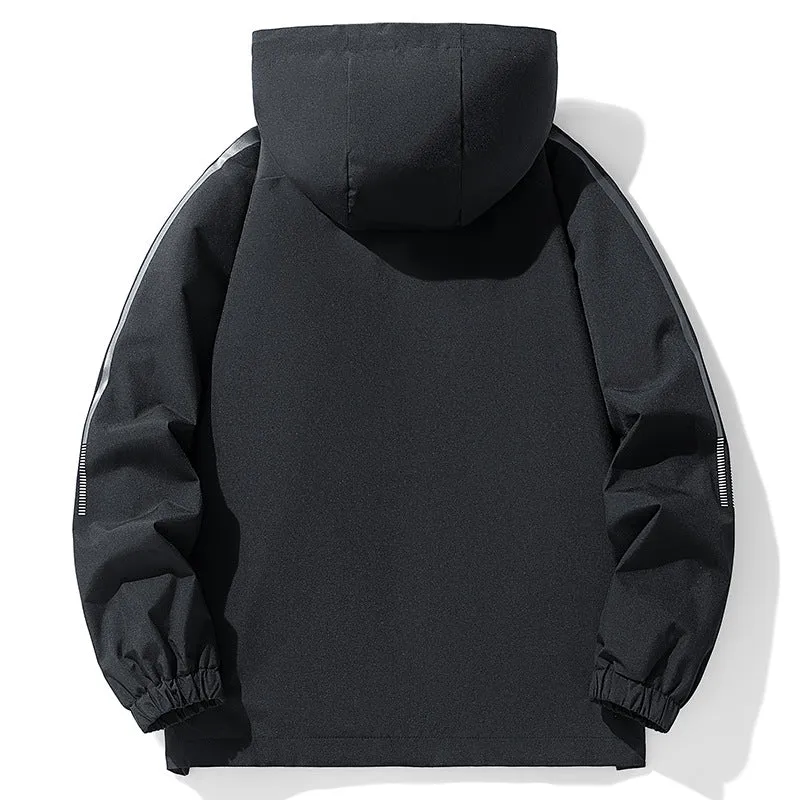 Herren Sportliche Regenjacke mit verstellbarer Kapuze Drune