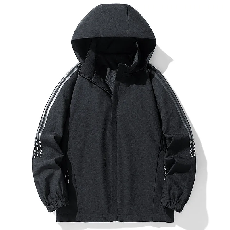 Herren Sportliche Regenjacke mit verstellbarer Kapuze Drune