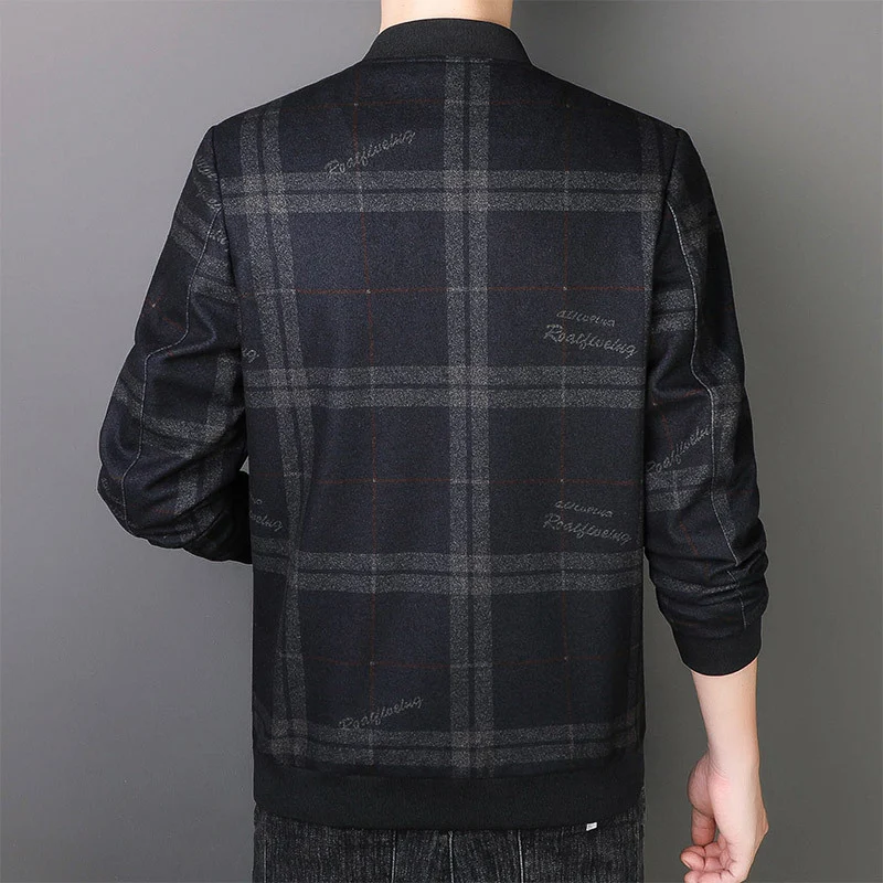 Herren Sportliche Karierte Bomberjacke Drune