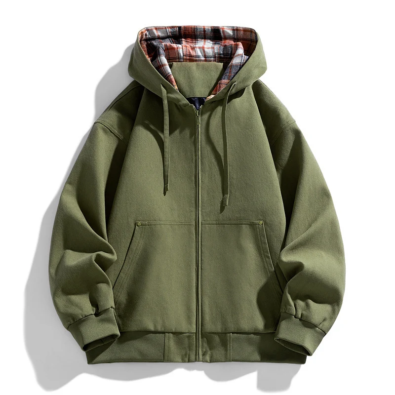 Herren Sportliche Kapuzenjacke mit Fleece-Futter Drune