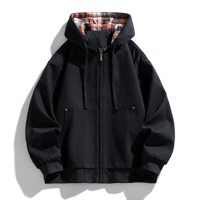 Herren Sportliche Kapuzenjacke mit Fleece-Futter Drune