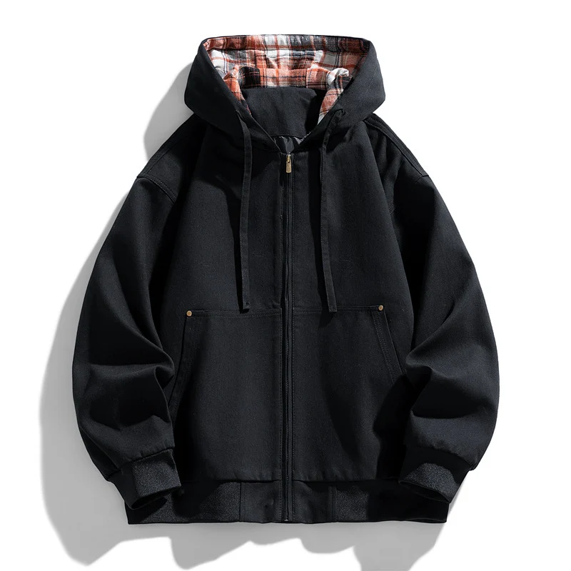 Herren Sportliche Kapuzenjacke mit Fleece-Futter Drune