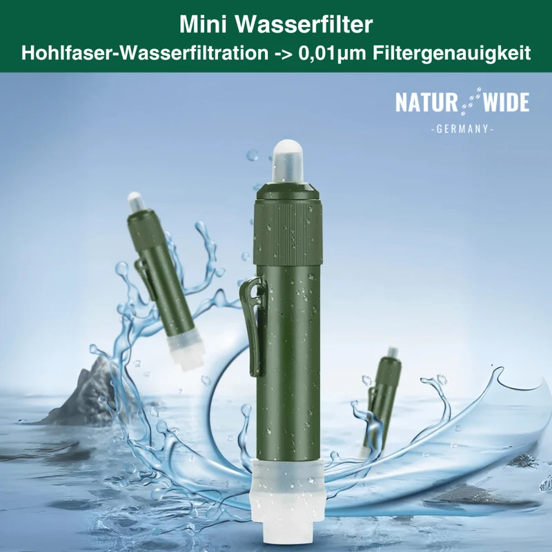 Kompakter Wasserfilter für Camping & Survival