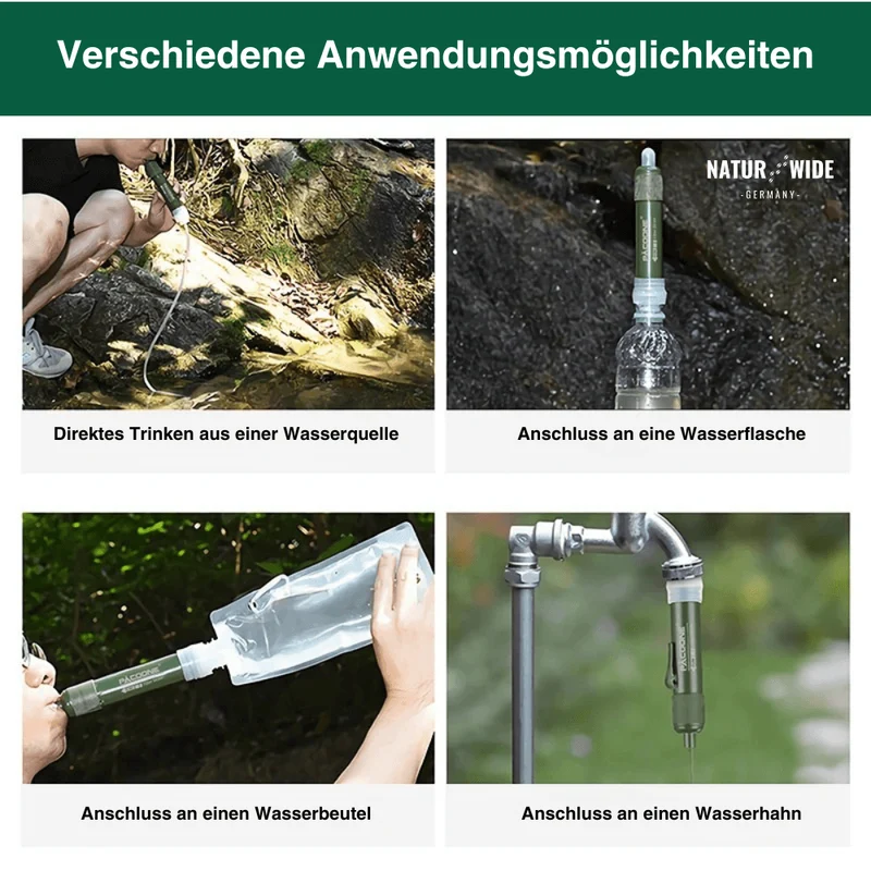 Kompakter Wasserfilter für Camping & Survival