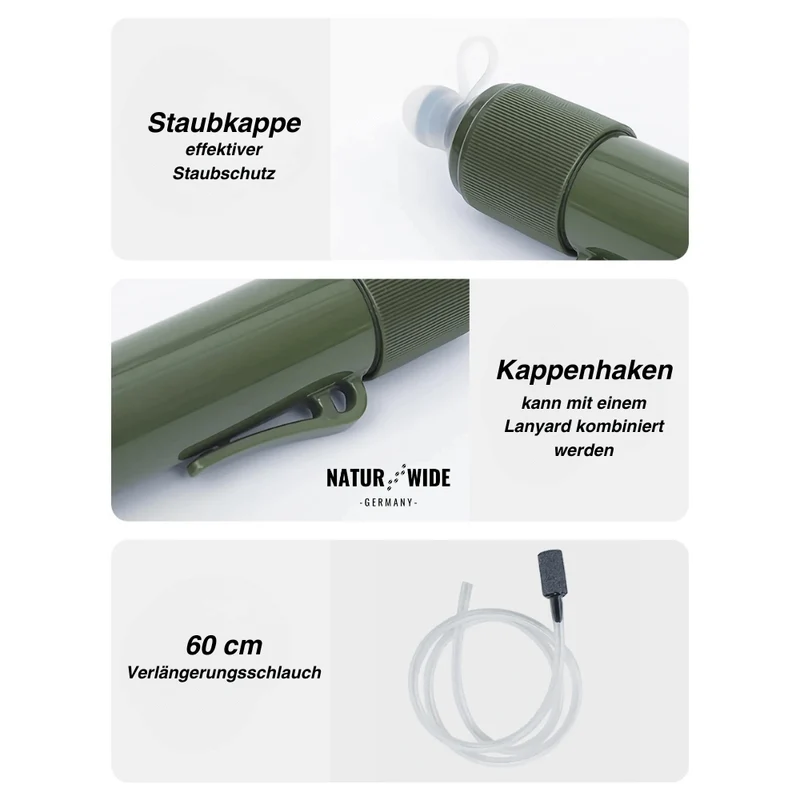 Kompakter Wasserfilter für Camping & Survival