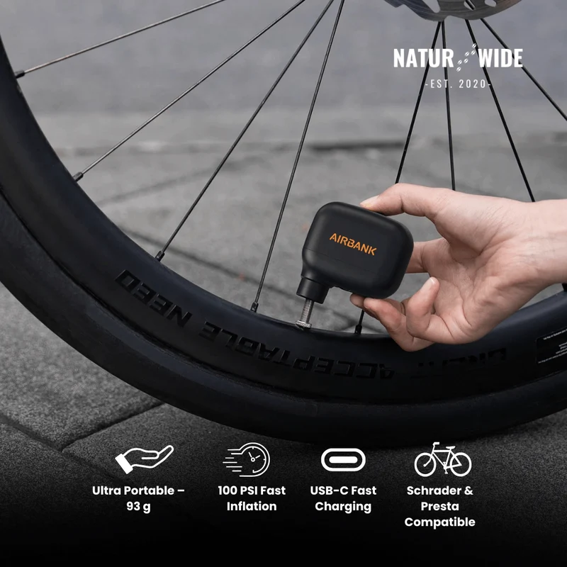 Mini Portable Rechargeable Bike Pump - 100PSI