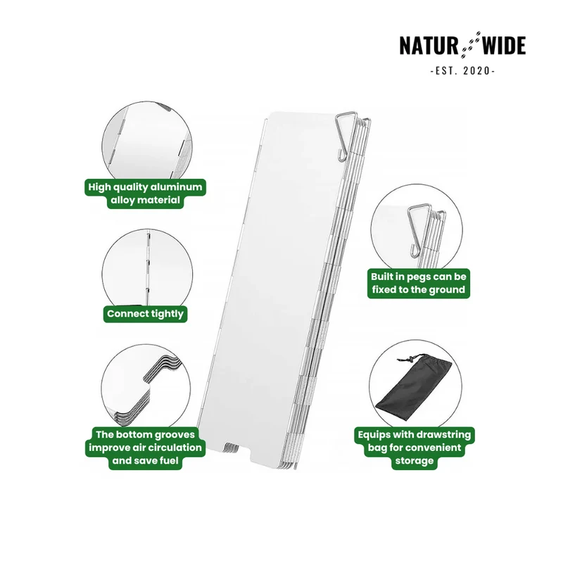 Ultralight 9-Plate Foldable Camping Stove Windshield