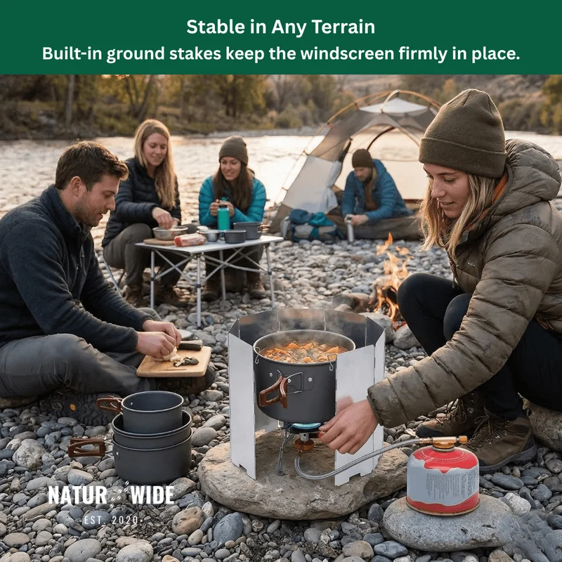 Ultralight 9-Plate Foldable Camping Stove Windshield