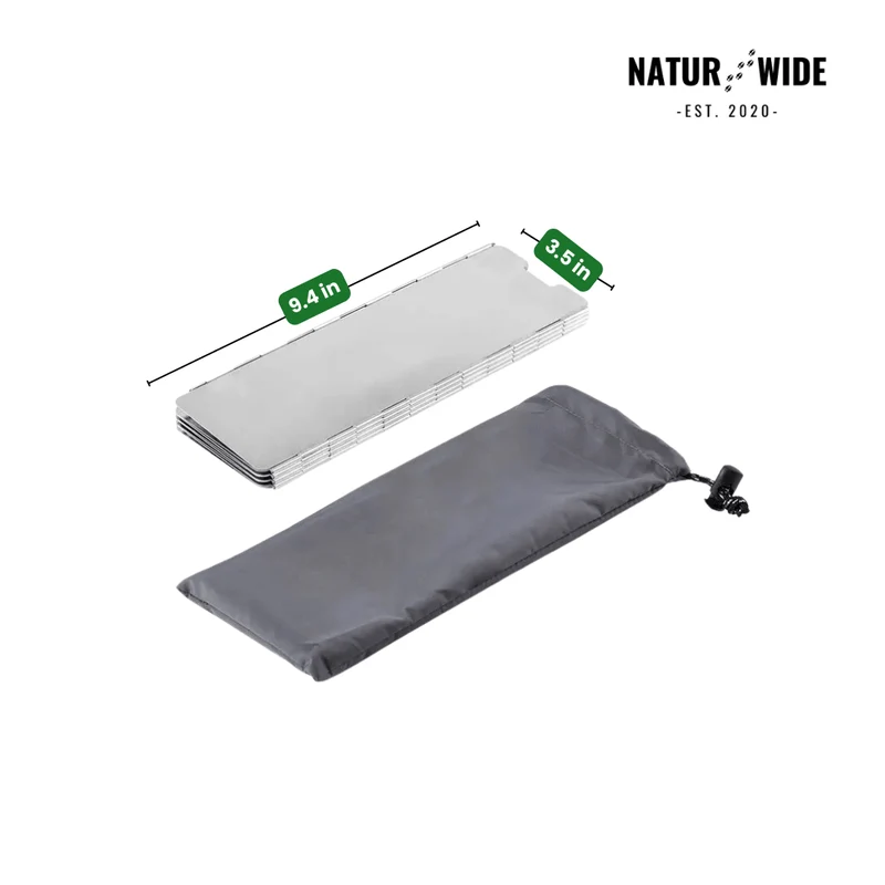 Ultralight 9-Plate Foldable Camping Stove Windshield
