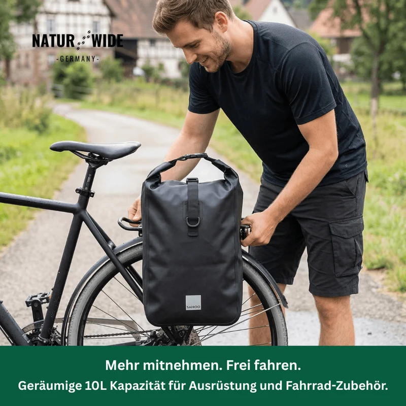 10L Wasserdichte Fahrrad-Gepäckträgertasche & Packtasche