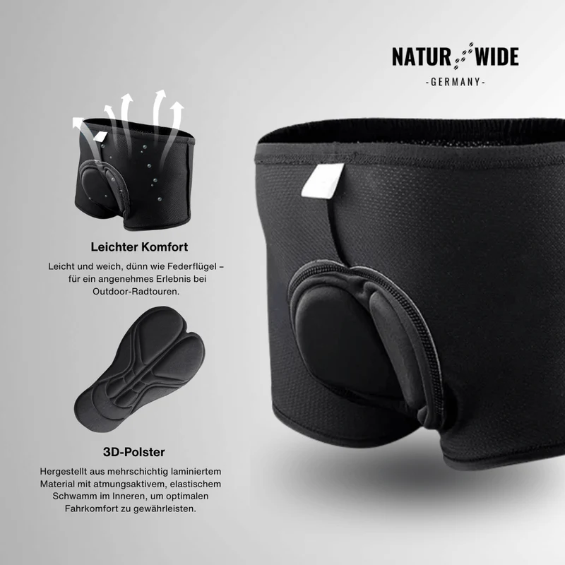 Herren 4D Gepolsterte Fahrrad-Unterhose