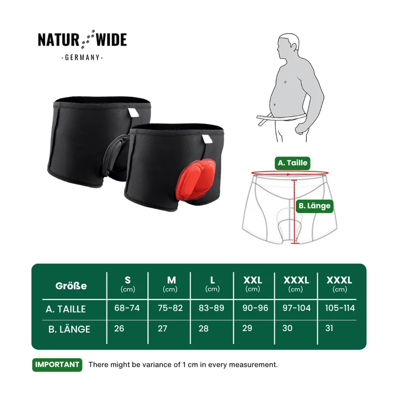Herren 4D Gepolsterte Fahrrad-Unterhose
