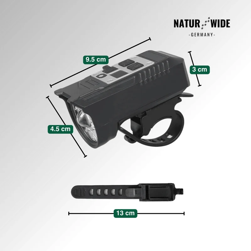 20W Wiederaufladbarer 9-LED Fahrradscheinwerfer & Powerbank