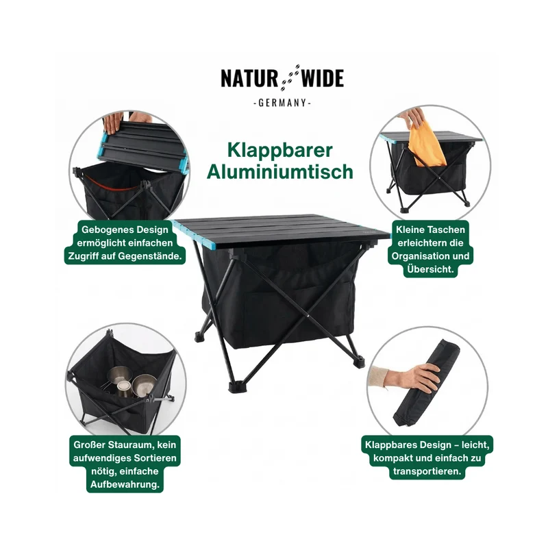 Ultraleichter Aluminium-Klapptisch für Camping