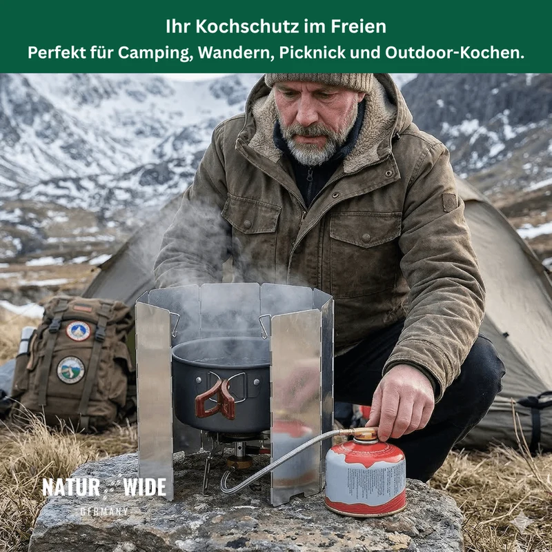 Ultraleichter 9-Platten Faltbarer Campingkocher-Windschutz