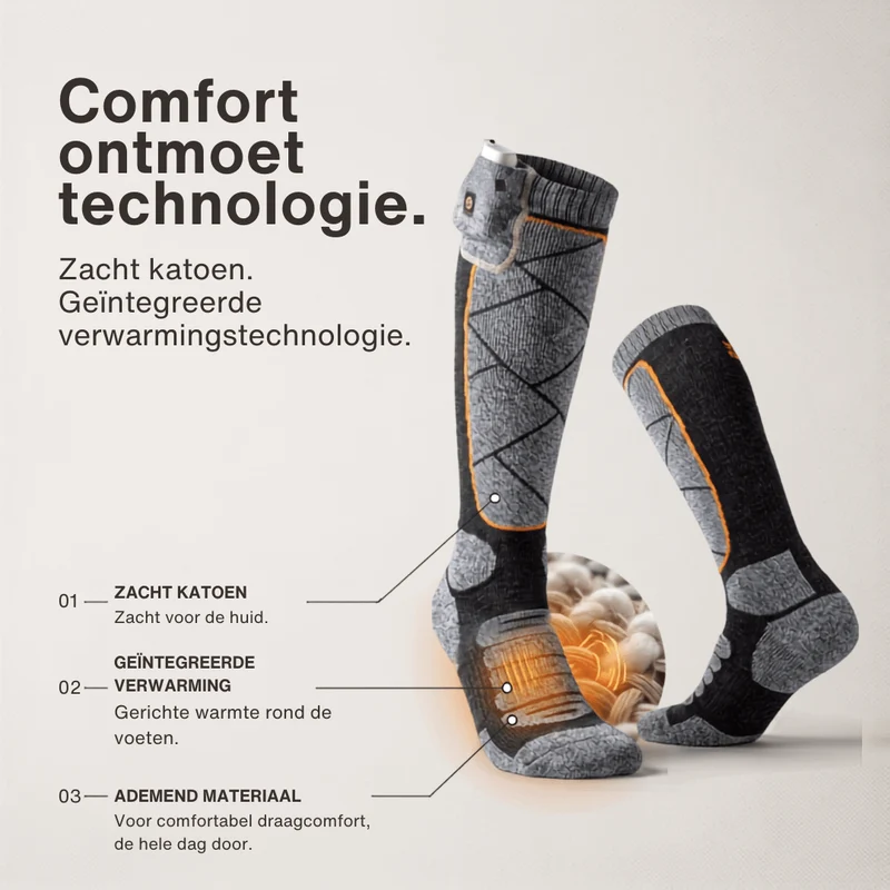 Verwarmde sokken – Perfect voor skiën, outdoor & winter