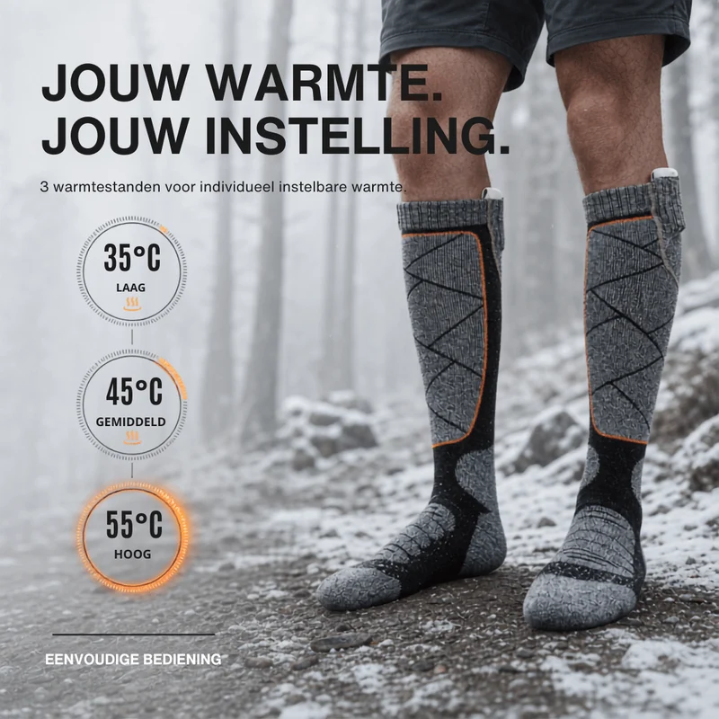 Verwarmde sokken – Perfect voor skiën, outdoor & winter
