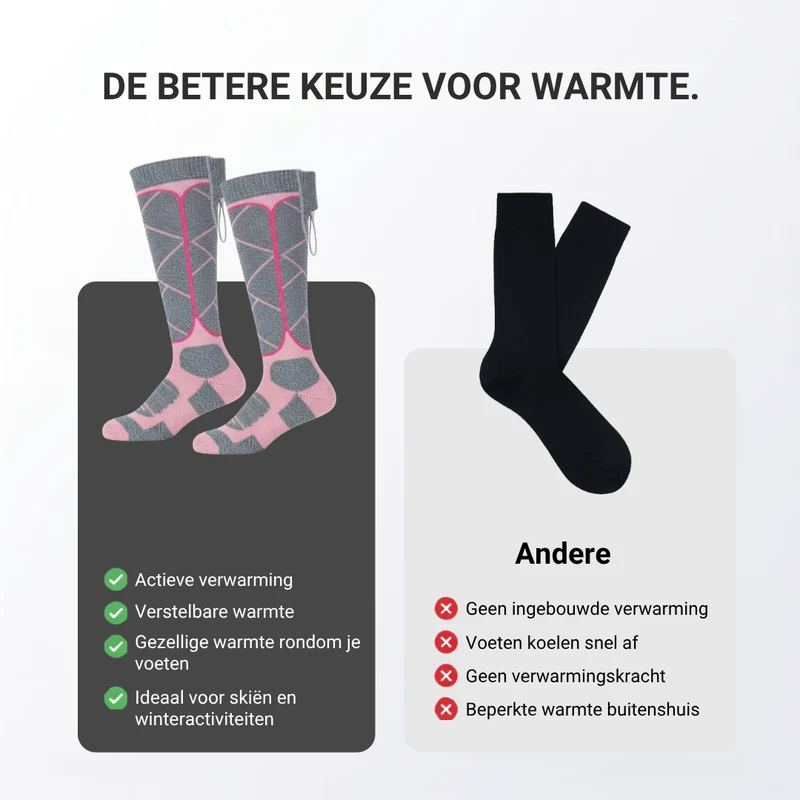 Verwarmde sokken – Perfect voor skiën, outdoor & winter
