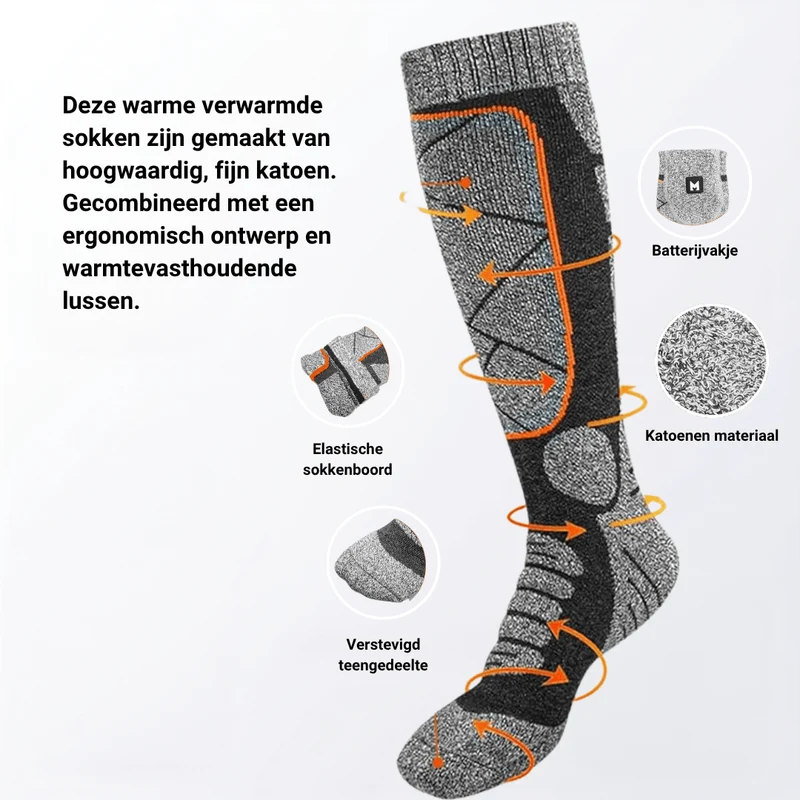 Verwarmde sokken – Perfect voor skiën, outdoor & winter