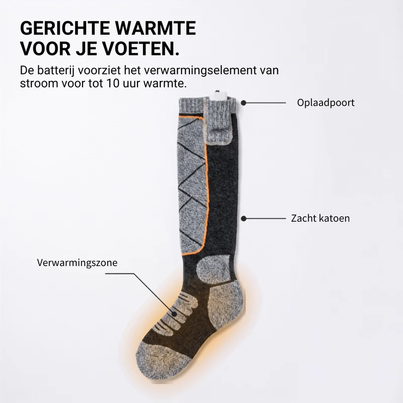 Verwarmde sokken – Perfect voor skiën, outdoor & winter