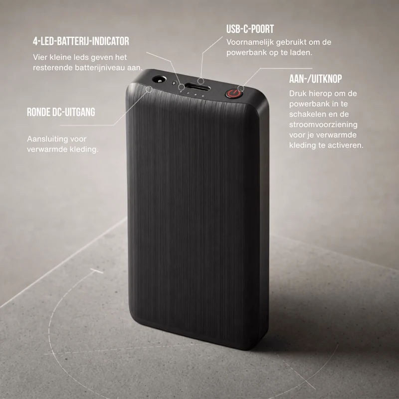 Powerbank voor Verwarmde Sokken — 3.7V / 2A, 2×4,000 mAh