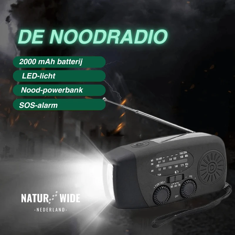 All-in-One Noodradio – Solar, Dynamo & Powerbank