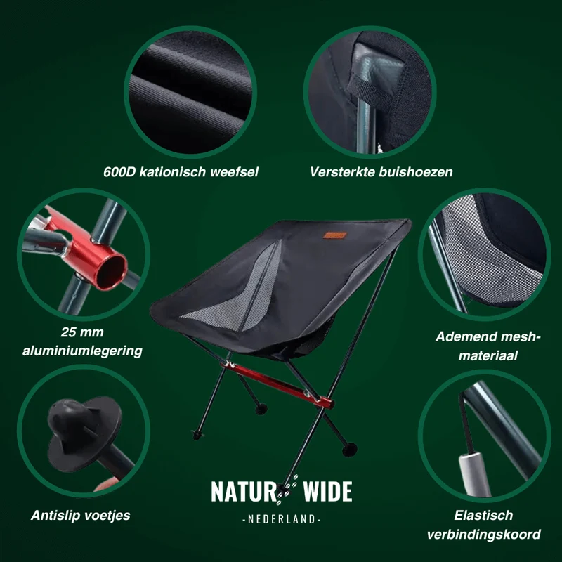 Naturwide Opvouwbare Stoel Pro – Comfortabel & Draagbaar