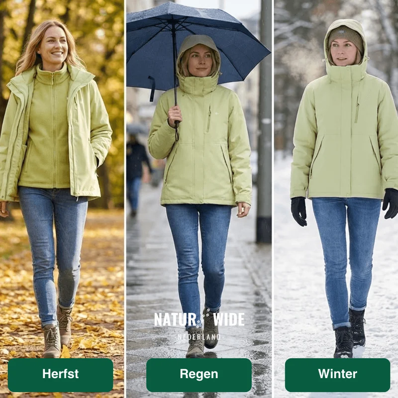 Dames 3-in-1 Waterdichte Regenjas