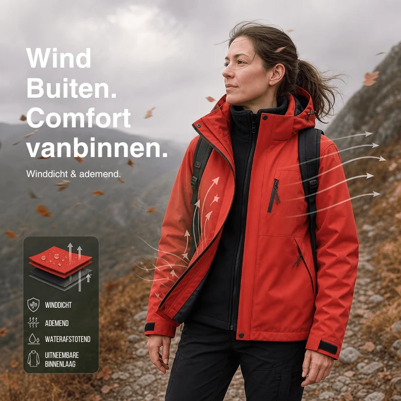 Dames 3-in-1 Waterdichte Regenjas