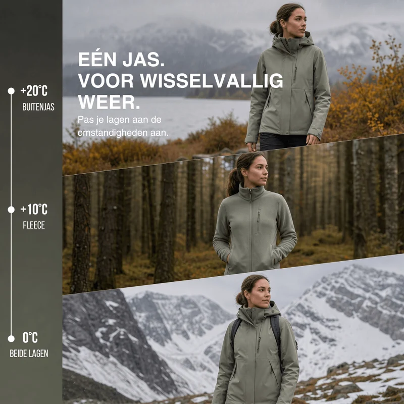 Dames 3-in-1 Waterdichte Regenjas
