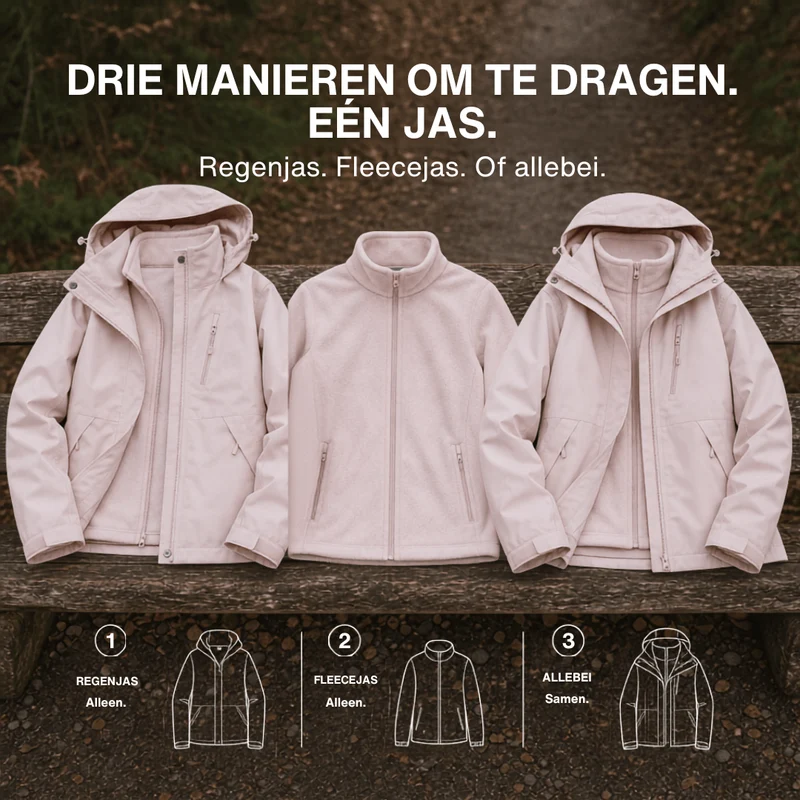 Dames 3-in-1 Waterdichte Regenjas